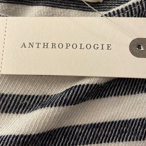 Anthropologie T.la Becky Charcoal/Cream Striped Front Tie Midi Dress XS NWT - Picture 8 of 12